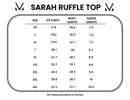 IN STOCK Sarah Ruffle Short Sleeve - Red FINAL SALE