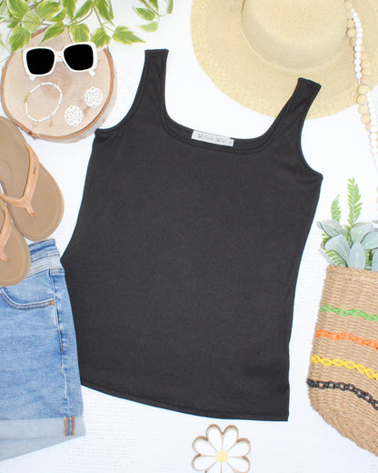 IN STOCK Rachel Ribbed Tank - Black FINAL SALE