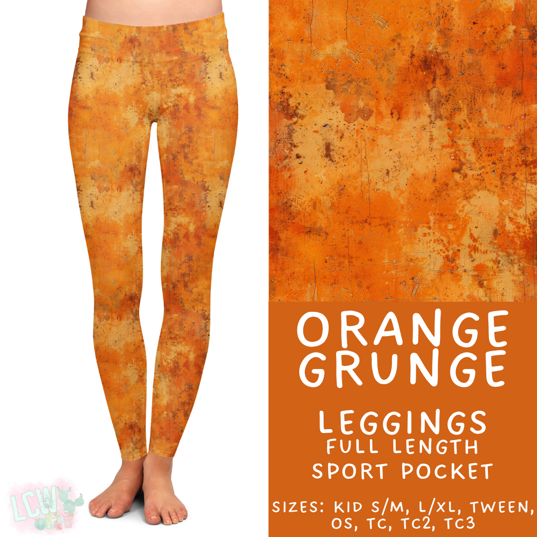 Batch #441 - Color Grunge - Closes 11/3 - ETA mid Dec - Orange Grunge Full Length Leggings