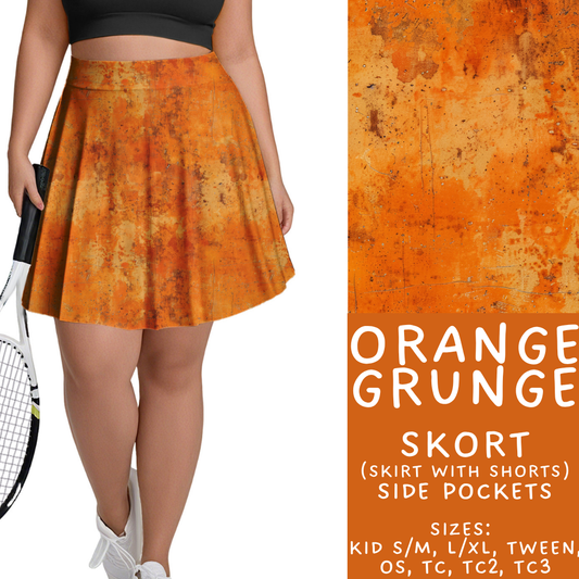 Batch #441 - Color Grunge - Closes 11/3 - ETA mid Dec - Orange Grunge Skort