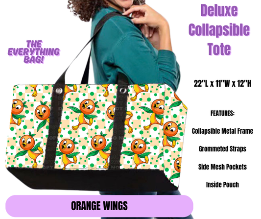 Orange Wings Collapsible Tote