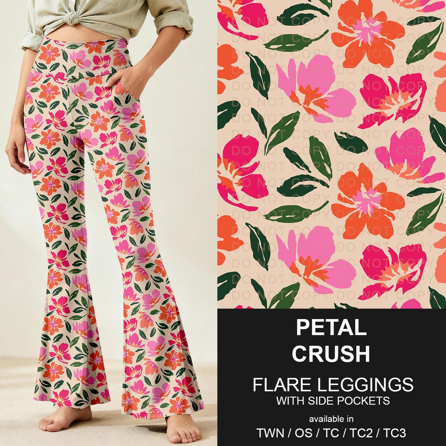 B259 - Preorder Petal Crush Flare Leggings (Closes 11/07. ETA: mid Jan.)