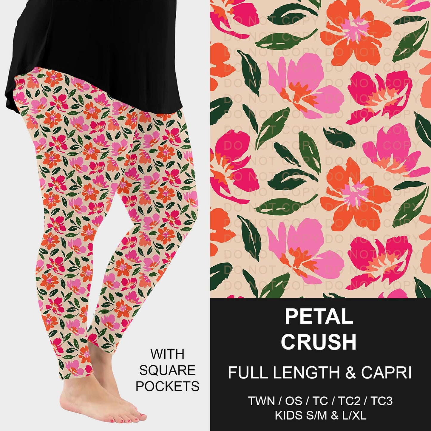 B260 - Preorder Petal Crush Leggings w/ Pockets (Closes 11/09. ETA: mid Jan.)