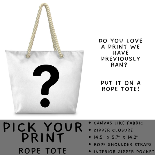 Batch #447 - The Rope Tote - Closes 11/13 - ETA late Dec - Pick Your Print Rope Tote