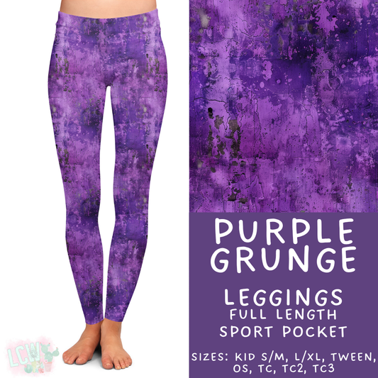 Batch #441 - Color Grunge - Closes 11/3 - ETA mid Dec - Purple Grunge Full Length Leggings