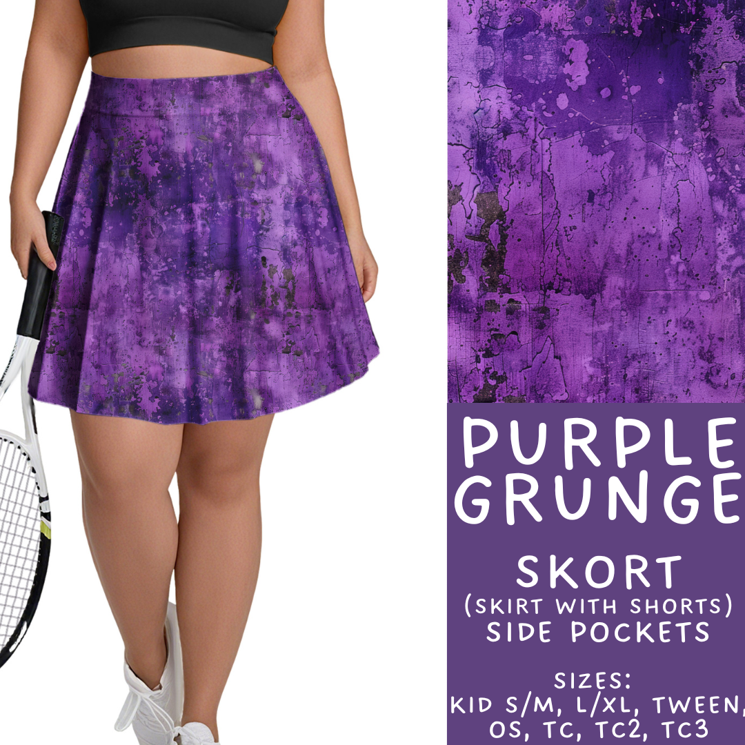 Batch #441 - Color Grunge - Closes 11/3 - ETA mid Dec - Purple Grunge Skort