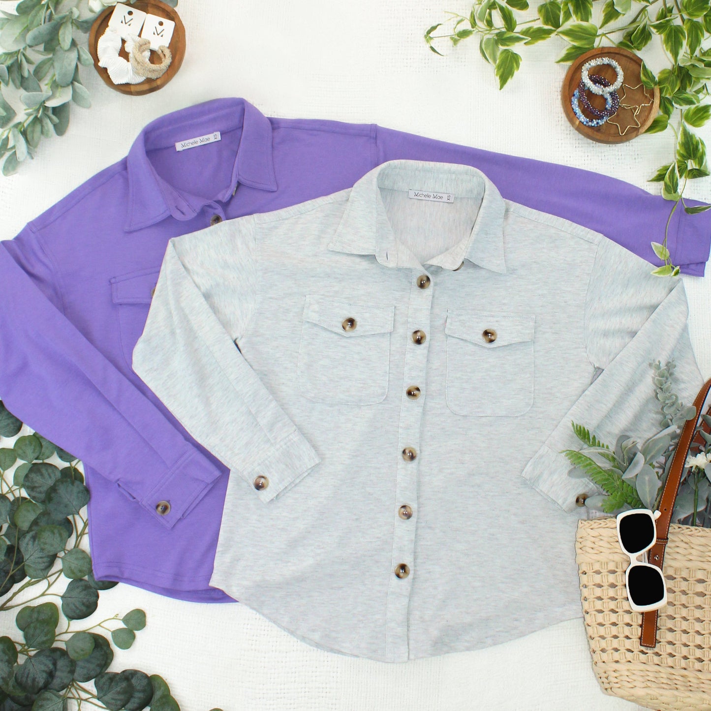 IN STOCK Brenna Button Down Top - Purple FINAL SALE