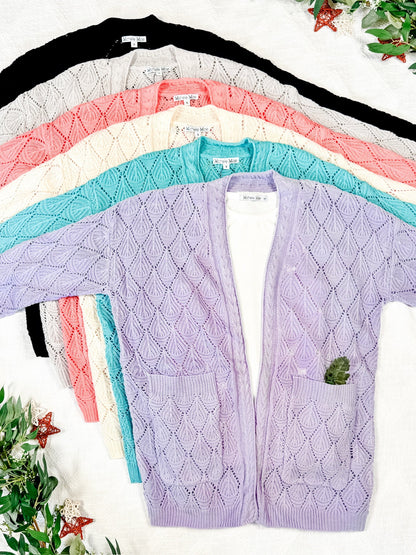 IN STOCK Open Knit Cardigan - Neutral