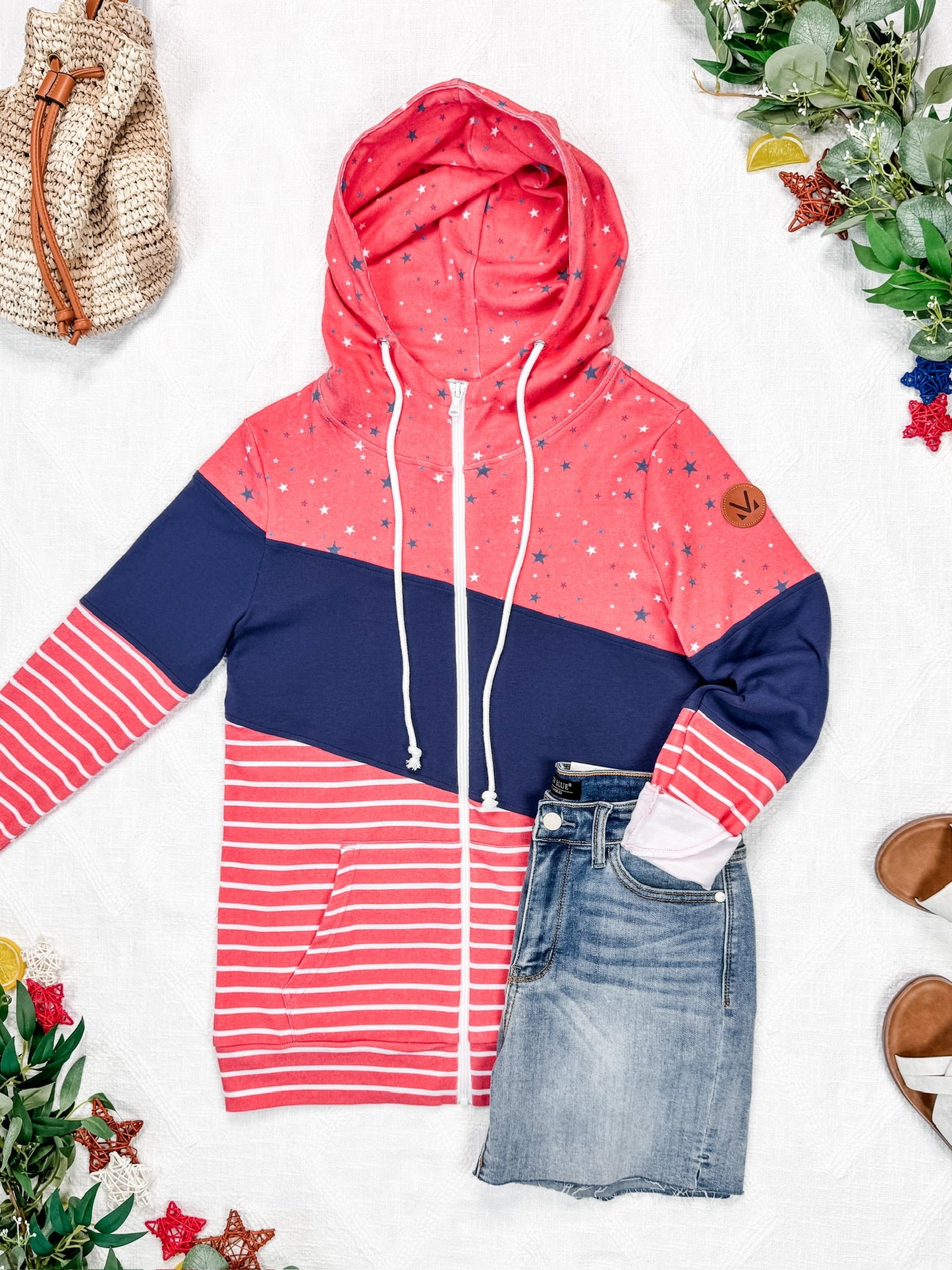 IN STOCK Colorblock Fullzip - Liberty Stars, Navy, and Stripes Trio FINAL SALE