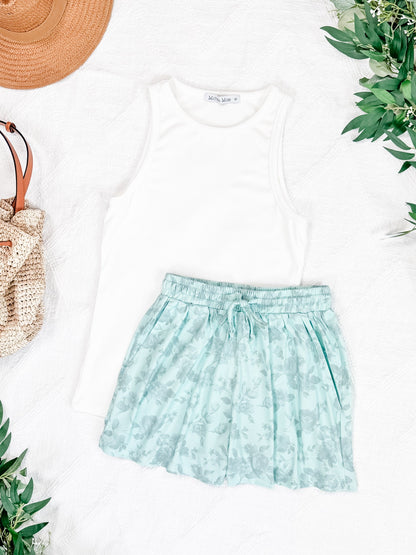 IN STOCK Jamie Shorts - Vintage Mint Floral FINAL SALE