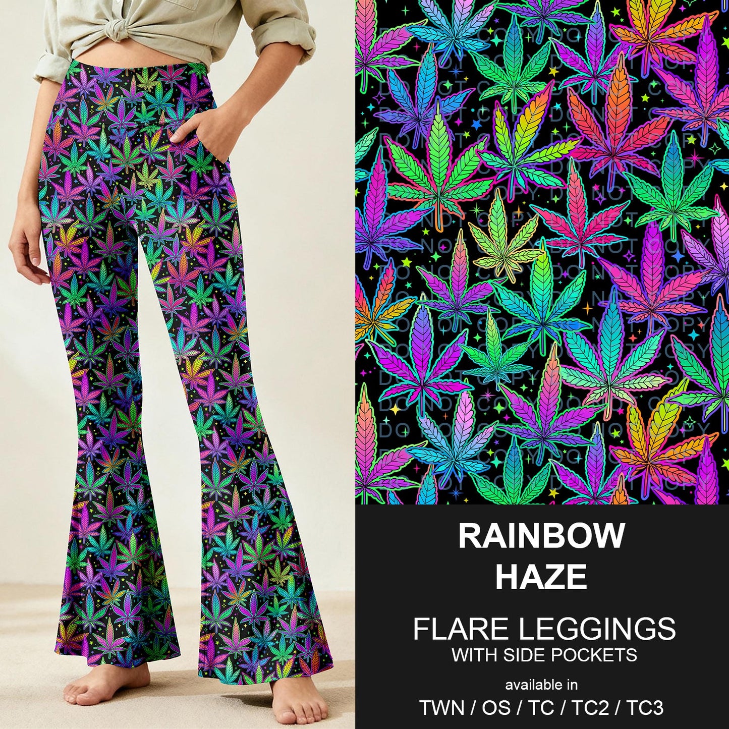 B259 - Preorder Rainbow Haze Flare Leggings (Closes 11/07. ETA: mid Jan.)