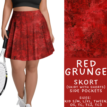 Batch #441 - Color Grunge - Closes 11/3 - ETA mid Dec - Red Grunge Skort