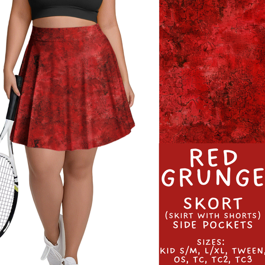 Batch #441 - Color Grunge - Closes 11/3 - ETA mid Dec - Red Grunge Skort