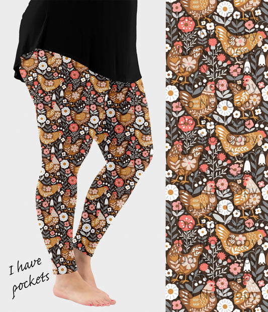 RTS - Scandinavian Hens Leggings w/ Pockets