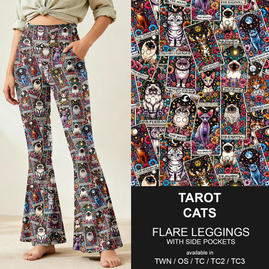 B259 - Preorder Tarot Cats Flare Leggings (Closes 11/07. ETA: mid Jan.)