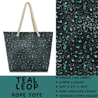 Batch #447 - The Rope Tote - Closes 11/13 - ETA late Dec - Teal Leop Rope Tote
