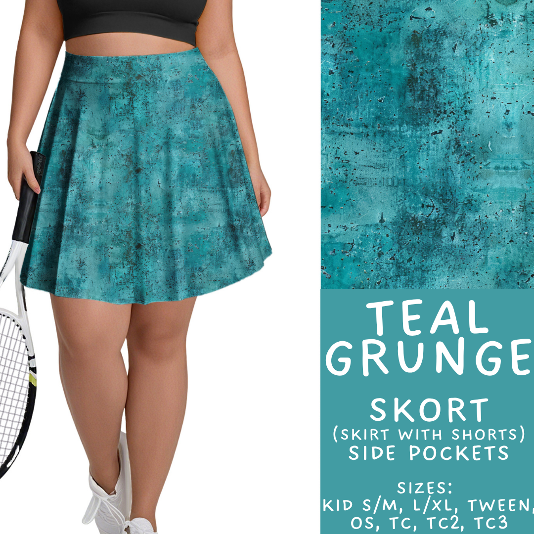 Batch #441 - Color Grunge - Closes 11/3 - ETA mid Dec - Teal Grunge Skort
