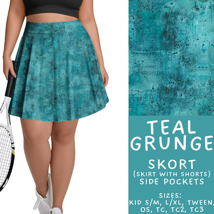 Batch #441 - Color Grunge - Closes 11/3 - ETA mid Dec - Teal Grunge Skort