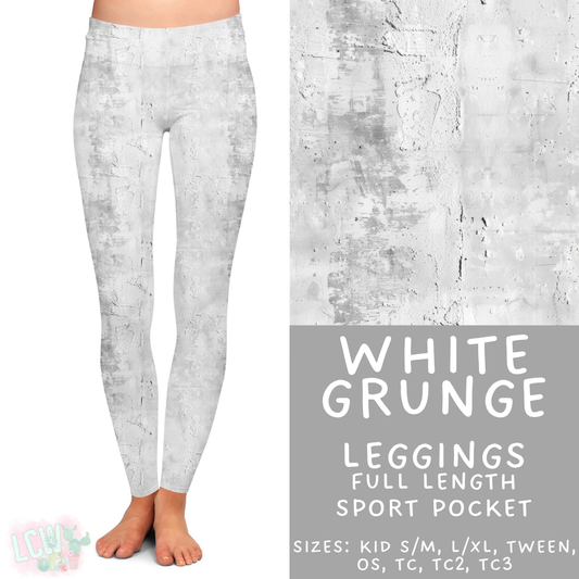 Batch #441 - Color Grunge - Closes 11/3 - ETA mid Dec - White Grunge Full Length Leggings