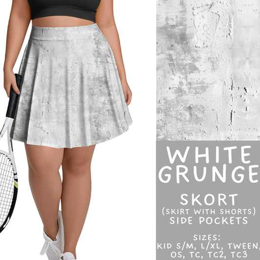 Batch #441 - Color Grunge - Closes 11/3 - ETA mid Dec - White Grunge Skort