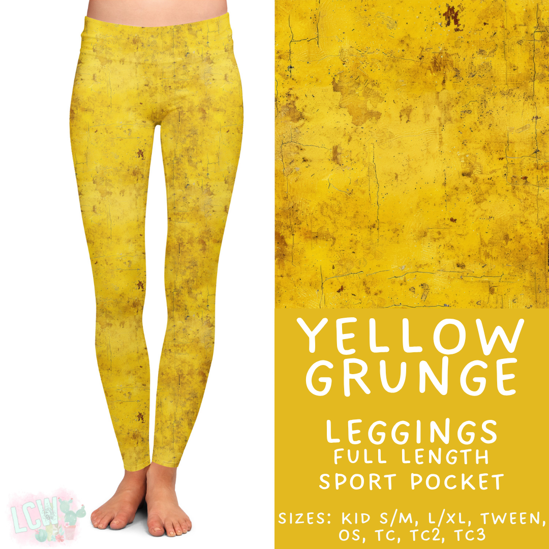 Batch #441 - Color Grunge - Closes 11/3 - ETA mid Dec - Yellow Grunge Full Length Leggings