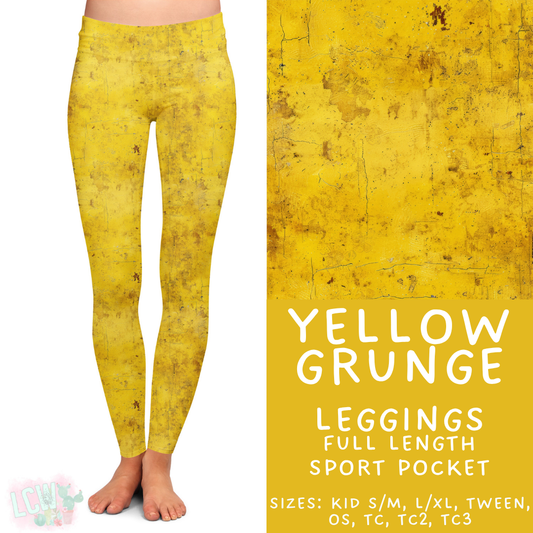Batch #441 - Color Grunge - Closes 11/3 - ETA mid Dec - Yellow Grunge Full Length Leggings