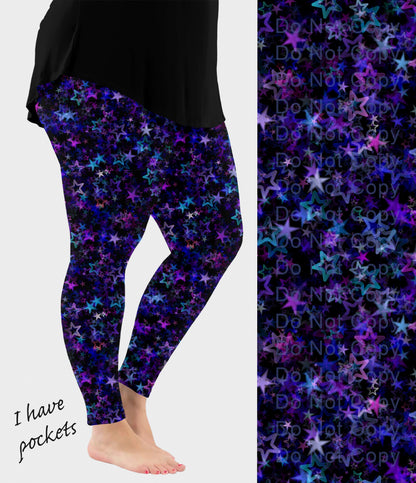 RTS - Bokeh Stars Leggings w/ Pockets