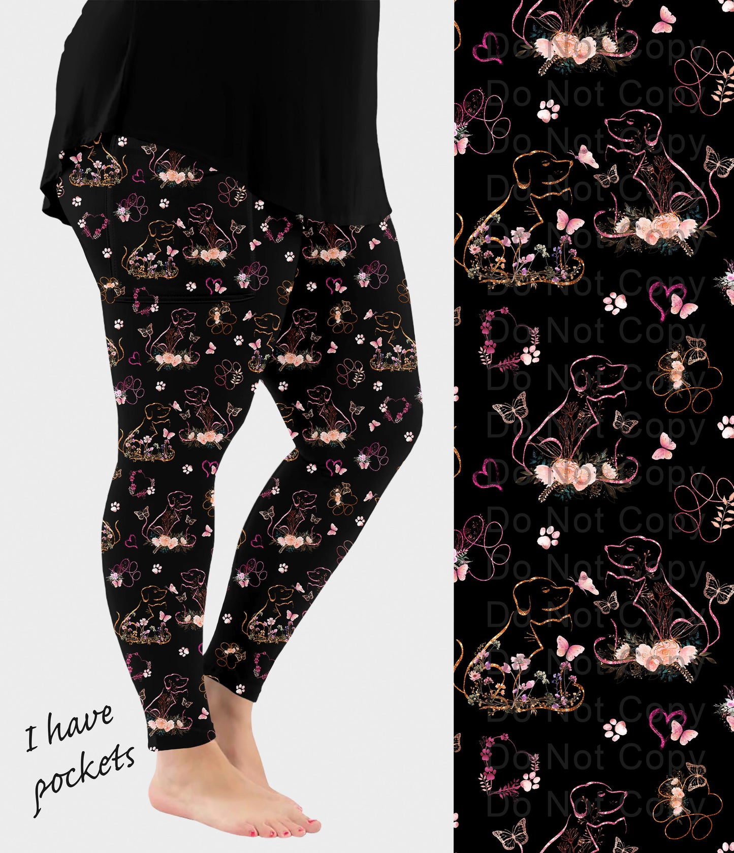 RTS - Foil Pets Leggings w/ Pockets