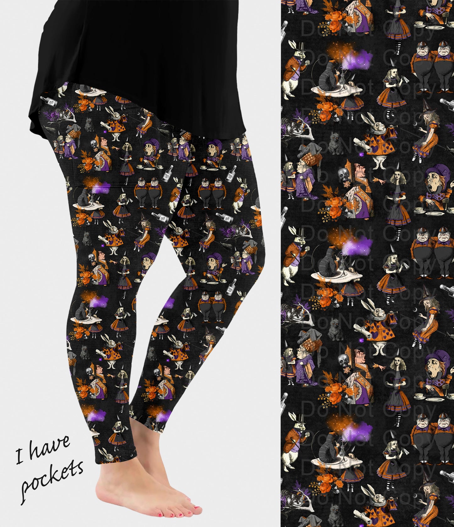RTS - Halloween Alice Leggings w/ Pockets