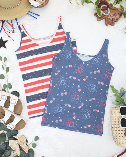 IN STOCK Kennedy Tank - Aviators and Fireworks FINAL SALE