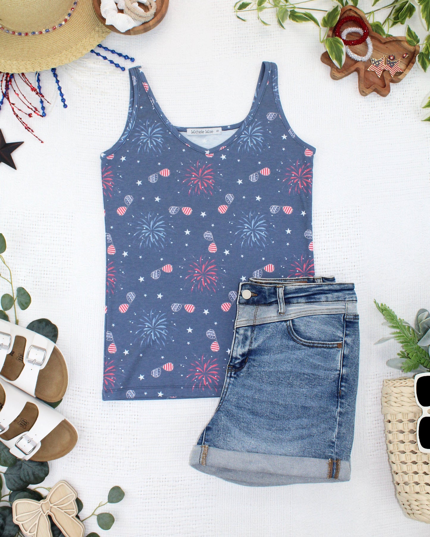 IN STOCK Kennedy Tank - Aviators and Fireworks FINAL SALE