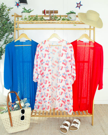 IN STOCK Ellie Cover-Up Kimono - Blue FINAL SALE