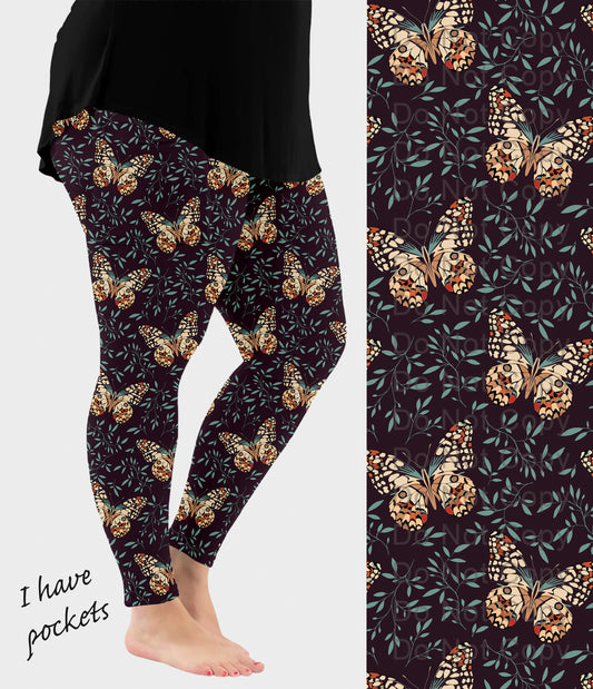 RTS - Moody Butterfly Leggings w/ Pockets