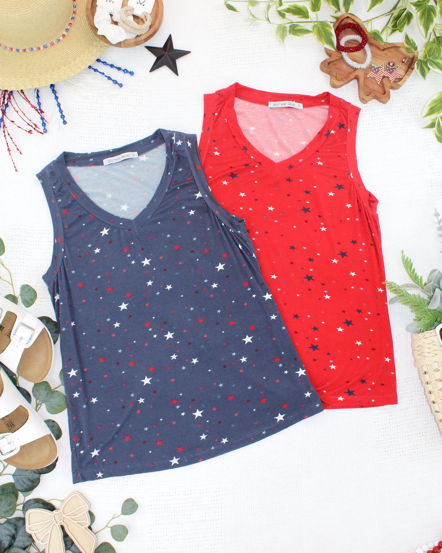 IN STOCK Noelle Tank - Navy Liberty Stars FINAL SALE