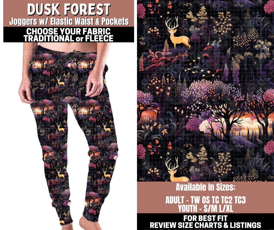 Preorder! Closes 11/3. ETA Jan. Dusk Forest Joggers Choose Fleece or Traditional