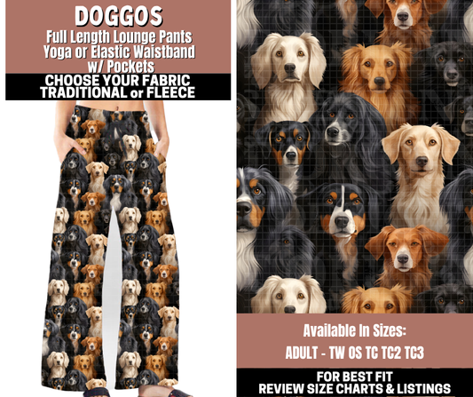 Preorder! Closes 11/3. ETA Jan. Doggos Lounge Pants Choose Fleece or Traditional