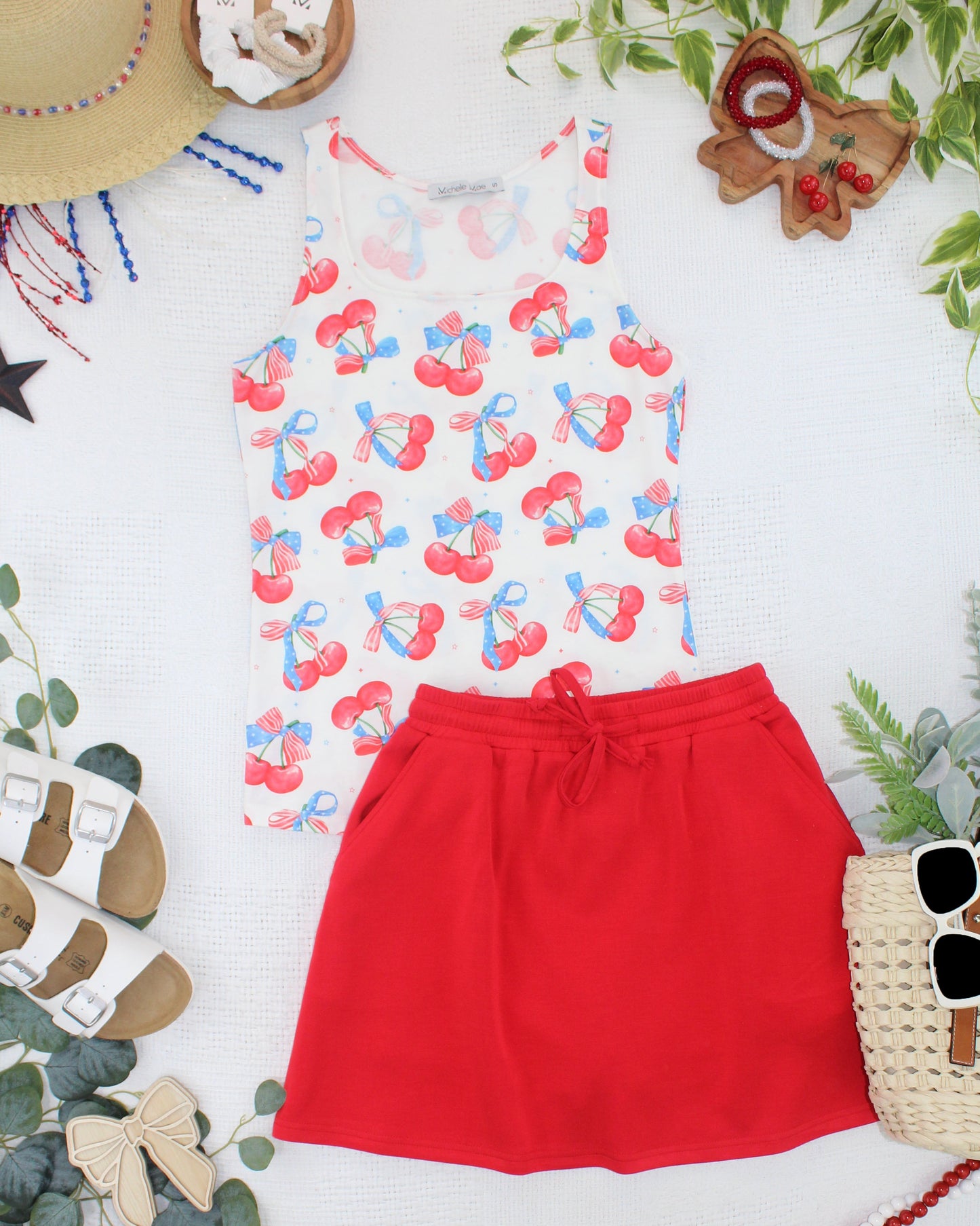 IN STOCK Romy Tank - Patriotic Cherries FINAL SALE