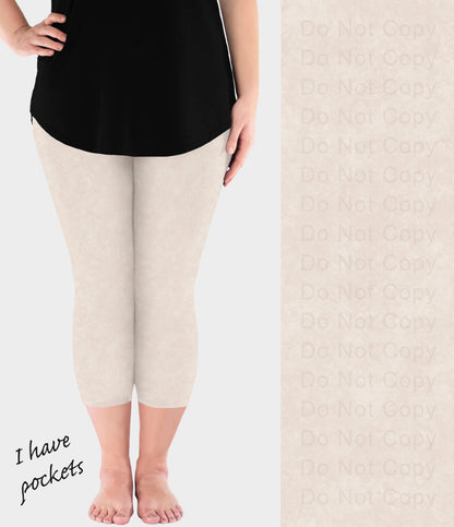 RTS - Sandy Beige Capri Leggings w/ Pockets