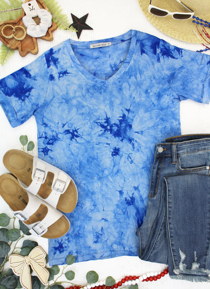 IN STOCK Sophie Top - Blue Tie Dye FINAL SALE