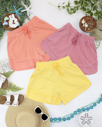 IN STOCK French Terry Stevie Shorts - Lemon
