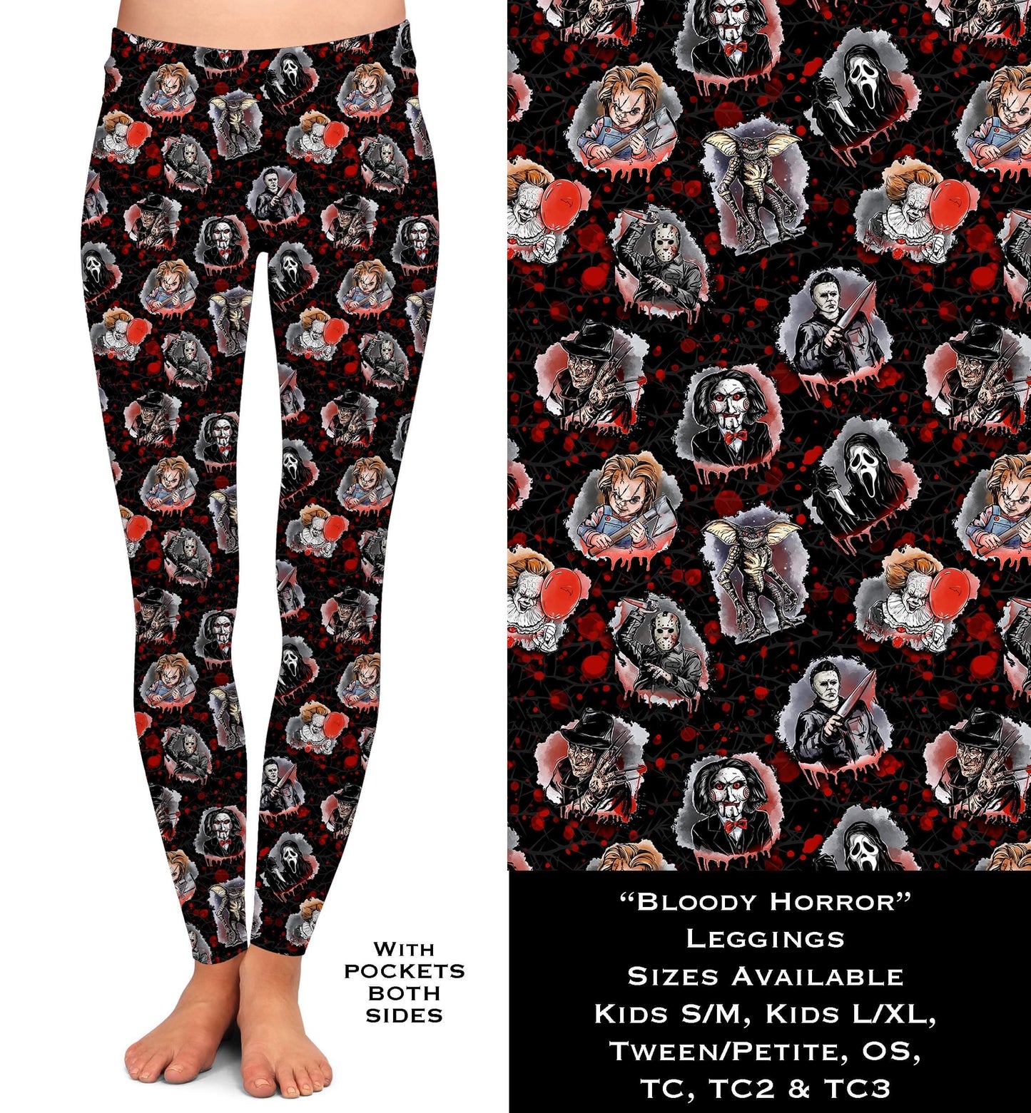 Bloody Horror Leggings with Pockets