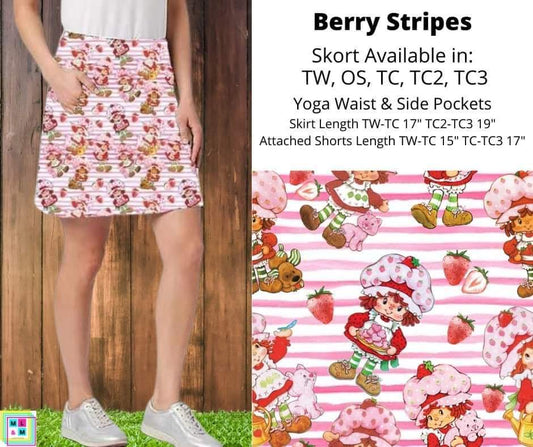 Berry Stripes Skort